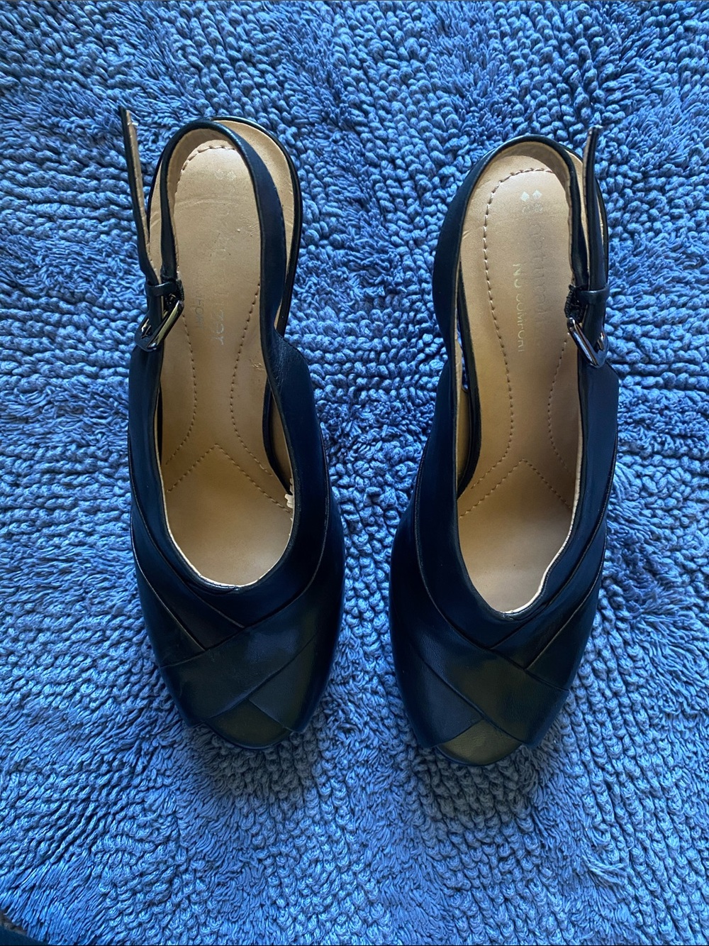 Naturalizer Black Slingback Peep-Toe Heels